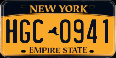 NY license plate HGC0941