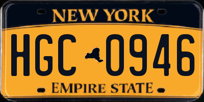 NY license plate HGC0946