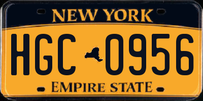 NY license plate HGC0956