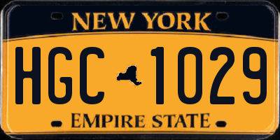 NY license plate HGC1029
