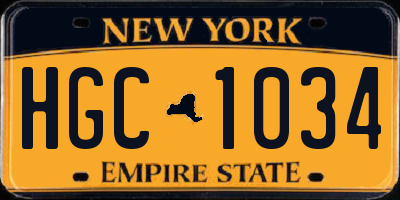 NY license plate HGC1034