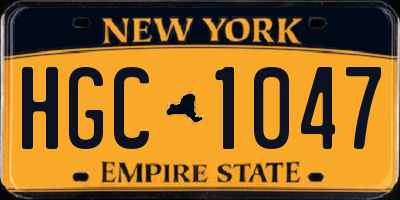 NY license plate HGC1047