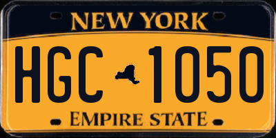 NY license plate HGC1050