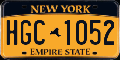 NY license plate HGC1052