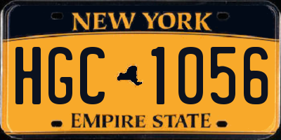 NY license plate HGC1056