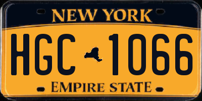 NY license plate HGC1066