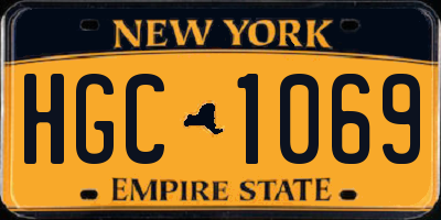 NY license plate HGC1069