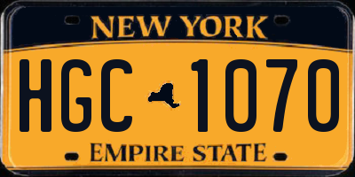 NY license plate HGC1070
