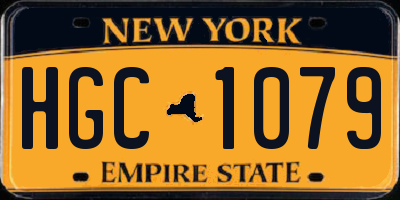 NY license plate HGC1079