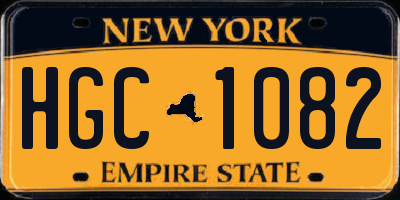 NY license plate HGC1082