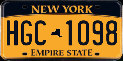 NY license plate HGC1098