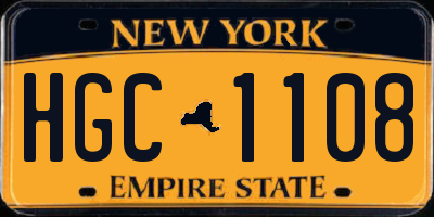 NY license plate HGC1108
