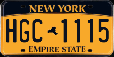 NY license plate HGC1115