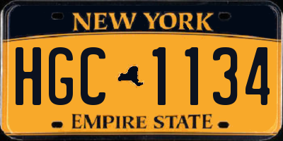 NY license plate HGC1134