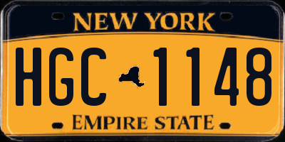 NY license plate HGC1148