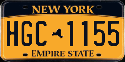 NY license plate HGC1155