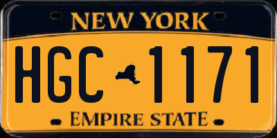 NY license plate HGC1171