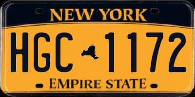 NY license plate HGC1172