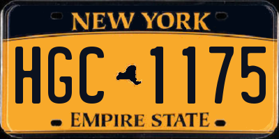 NY license plate HGC1175