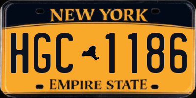 NY license plate HGC1186