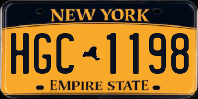 NY license plate HGC1198
