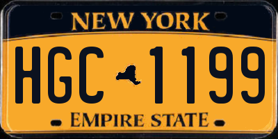 NY license plate HGC1199