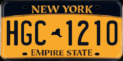 NY license plate HGC1210