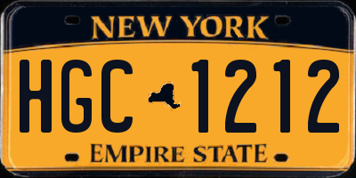 NY license plate HGC1212