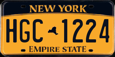 NY license plate HGC1224