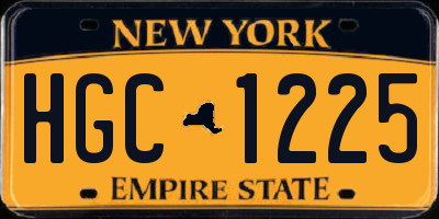 NY license plate HGC1225
