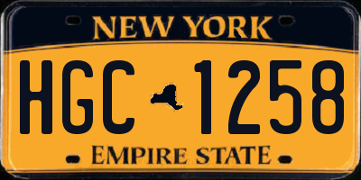 NY license plate HGC1258