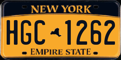 NY license plate HGC1262