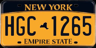 NY license plate HGC1265
