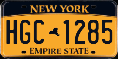 NY license plate HGC1285