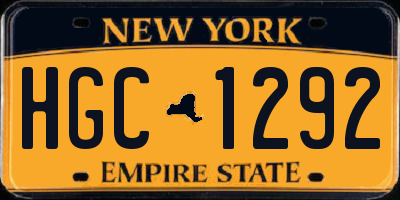 NY license plate HGC1292