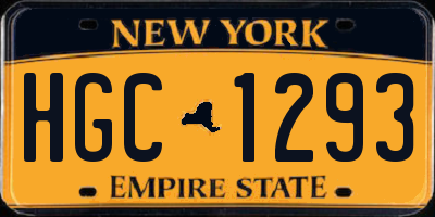 NY license plate HGC1293