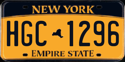 NY license plate HGC1296