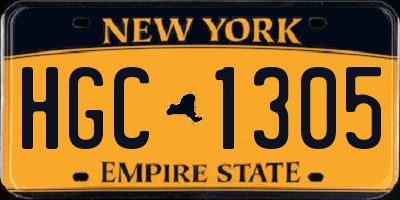 NY license plate HGC1305