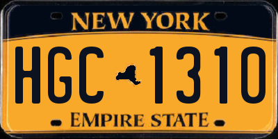 NY license plate HGC1310