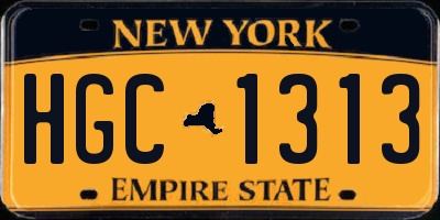 NY license plate HGC1313