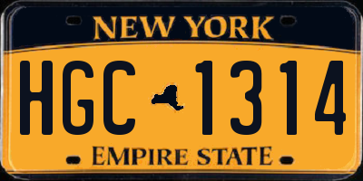 NY license plate HGC1314