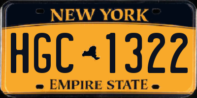 NY license plate HGC1322