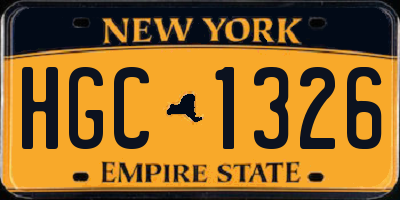 NY license plate HGC1326