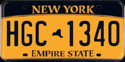 NY license plate HGC1340