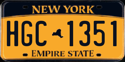 NY license plate HGC1351