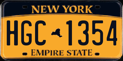 NY license plate HGC1354