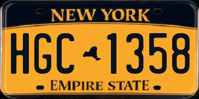 NY license plate HGC1358