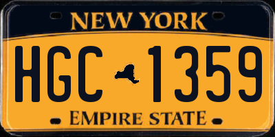 NY license plate HGC1359