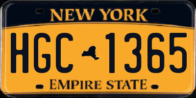 NY license plate HGC1365