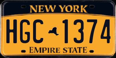 NY license plate HGC1374